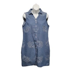 NINA Leonard High Low Denim Dress Womens